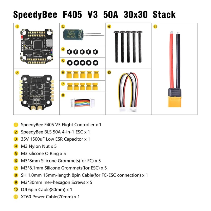 SpeedyBee F405 V3/V4 FC ESC St - Speedybee F405 V4 Bls 55A Stack review and price